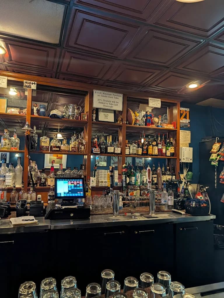 Behind the bar at Malone's Pub Fort Worth