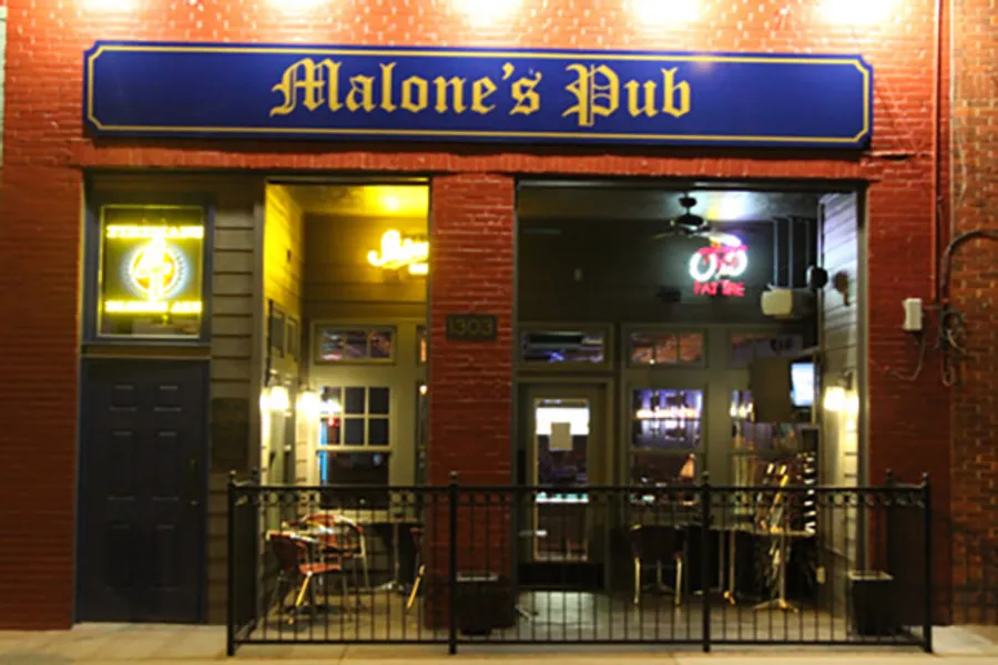 Malone's Pub exterior in Downtown Fort Worth